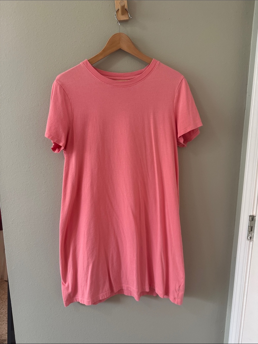 Time and Tru Coral Pink Short Sleeve T-Shirt Dress